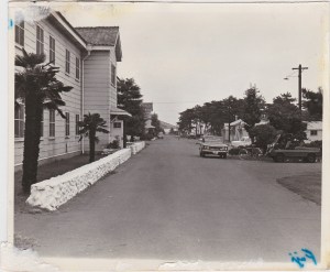 View of the street in front of the barracks where I lived when I arrived at Yokota AB.